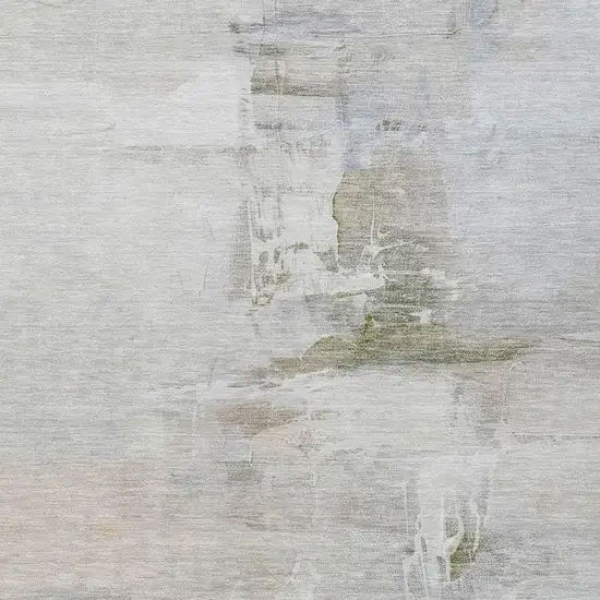 Linen And Gray Abstract Washable Indoor Outdoor Area Rug Photo 4