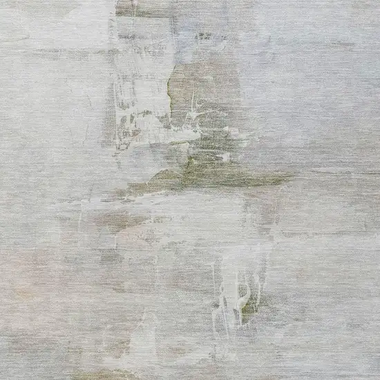 Linen And Gray Abstract Washable Indoor Outdoor Area Rug Photo 3