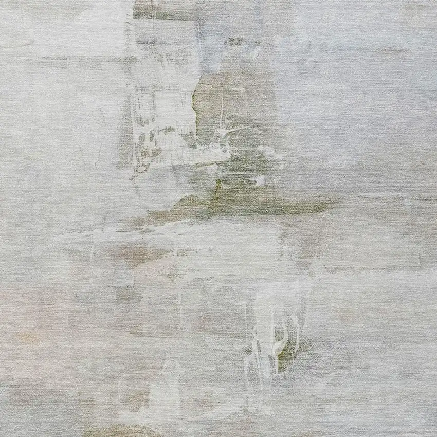 Linen And Gray Abstract Washable Indoor Outdoor Area Rug Photo 3