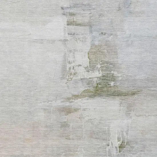 Linen And Gray Abstract Washable Indoor Outdoor Area Rug Photo 3