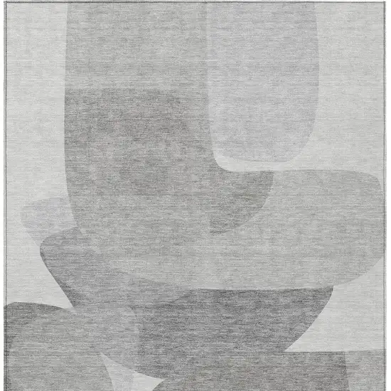 Linen And Gray Abstract Washable Indoor Outdoor Area Rug Photo 5