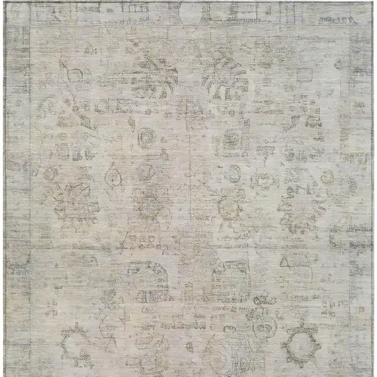 Linen And Gray Tribal Washable Indoor Outdoor Area Rug Photo 3