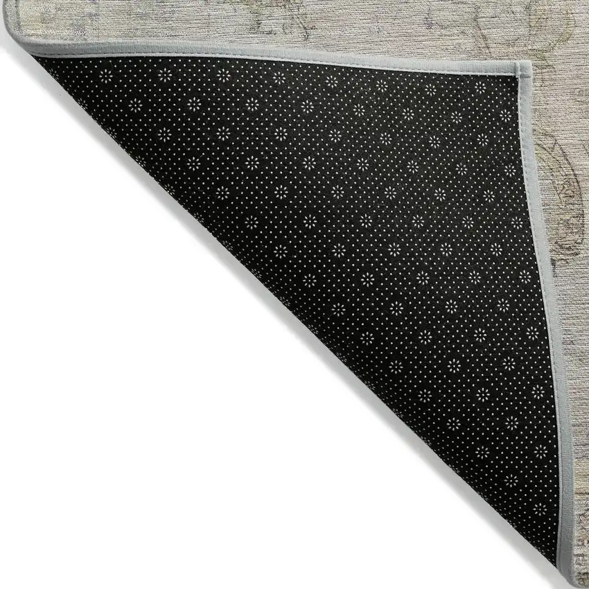 Linen And Gray Tribal Washable Indoor Outdoor Area Rug Photo 6