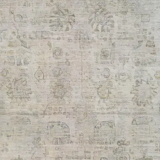 Linen And Gray Tribal Washable Indoor Outdoor Area Rug Photo 4