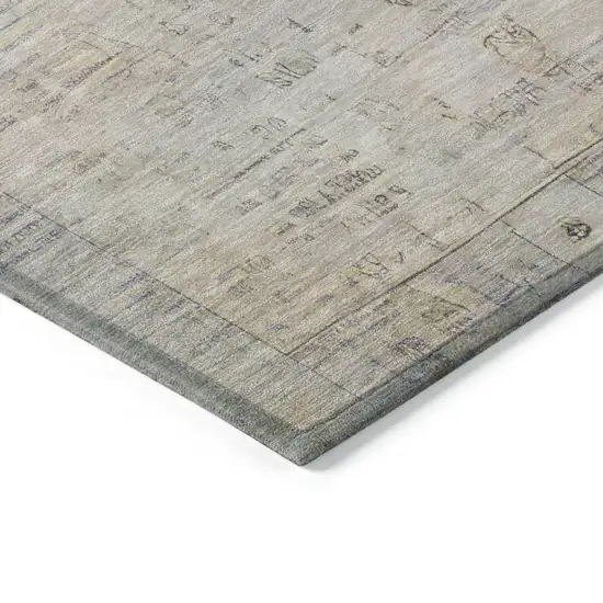 Linen And Gray Tribal Washable Indoor Outdoor Area Rug Photo 7