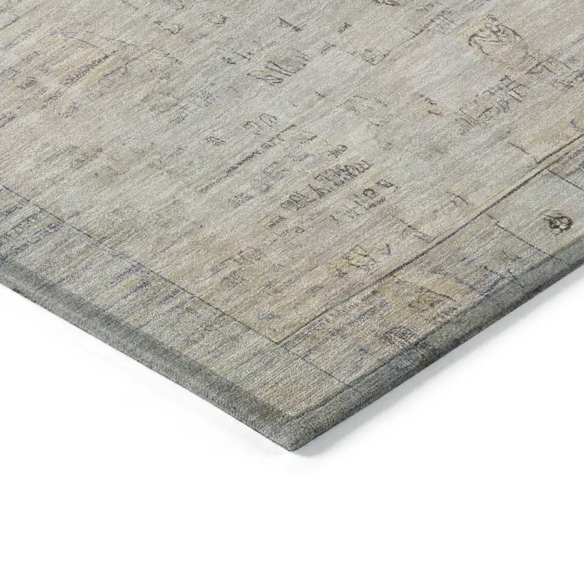 Linen And Gray Tribal Washable Indoor Outdoor Area Rug Photo 7