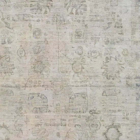 Linen And Gray Tribal Washable Indoor Outdoor Area Rug Photo 4