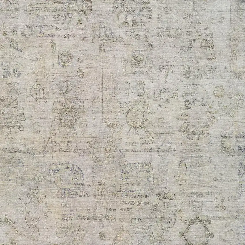 Linen And Gray Tribal Washable Indoor Outdoor Area Rug Photo 4