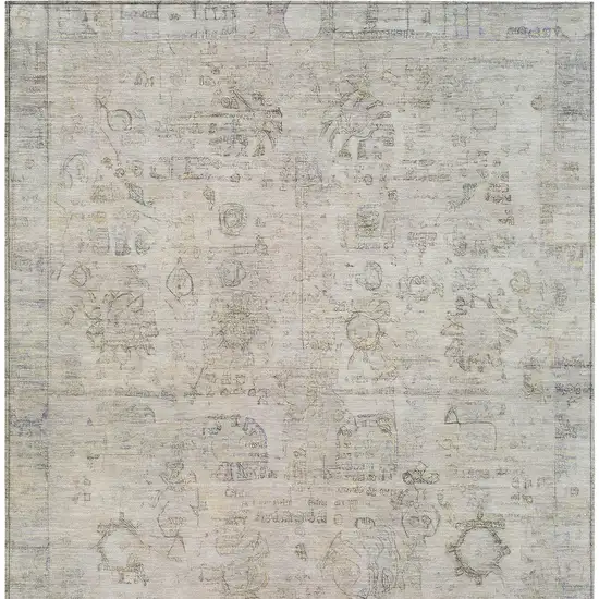 Linen And Gray Tribal Washable Indoor Outdoor Area Rug Photo 9