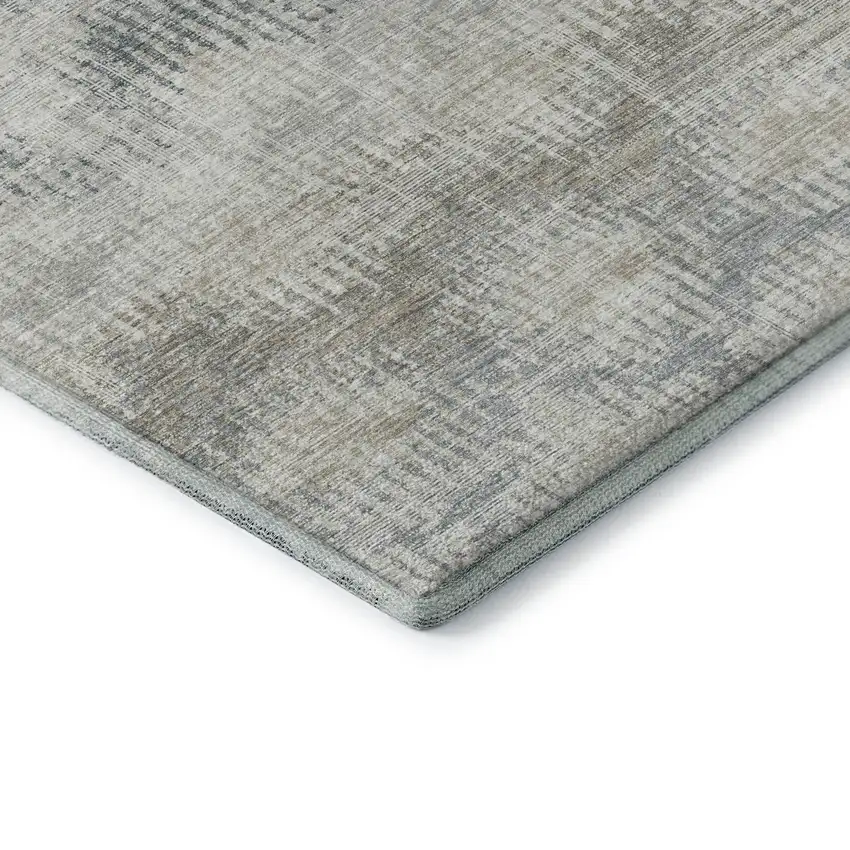 Linen And Ivory Abstract Washable Area Rug With UV Protection Photo 9