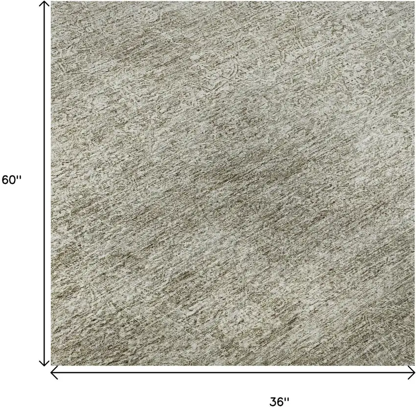 Linen And Ivory Abstract Washable Area Rug With UV Protection Photo 8