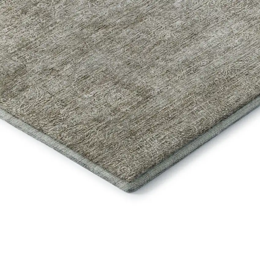 Linen And Ivory Abstract Washable Area Rug With UV Protection Photo 6