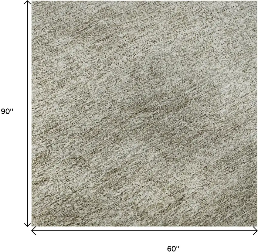 Linen And Ivory Abstract Washable Area Rug With UV Protection Photo 8