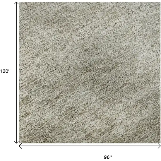 Linen And Ivory Abstract Washable Area Rug With UV Protection Photo 8