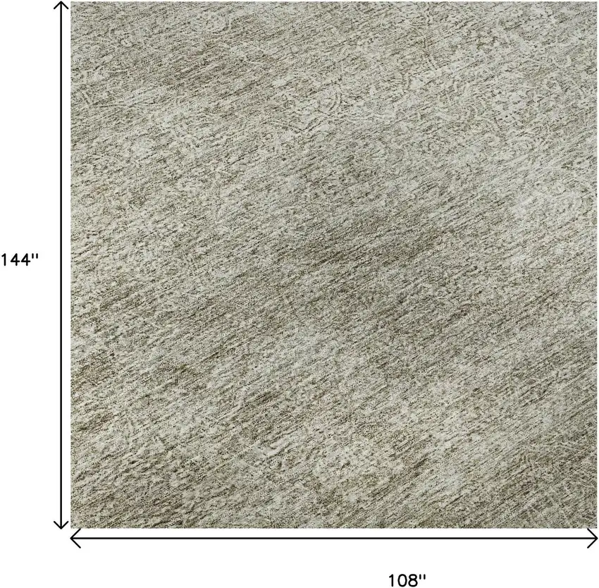 Linen And Ivory Abstract Washable Area Rug With UV Protection Photo 8