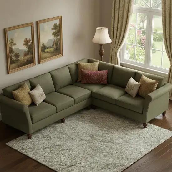 Linen And Ivory Abstract Washable Area Rug With UV Protection Photo 2