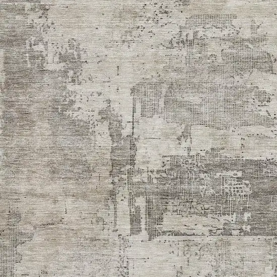 Linen And Ivory Abstract Washable Area Rug With UV Protection Photo 2