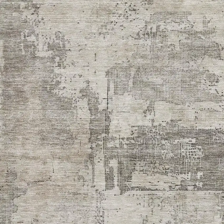 Linen And Ivory Abstract Washable Area Rug With UV Protection Photo 2