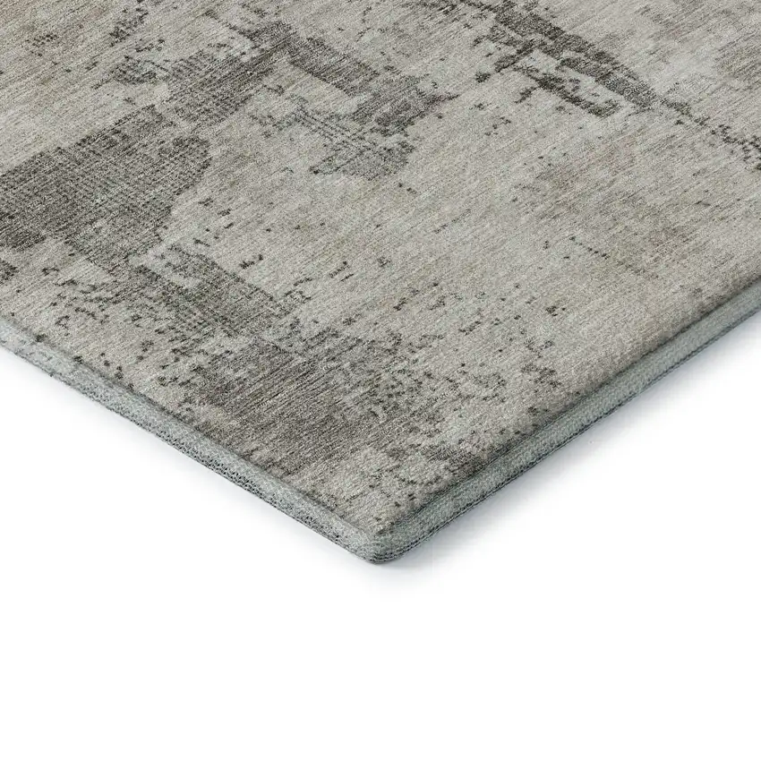 Linen And Ivory Abstract Washable Area Rug With UV Protection Photo 7