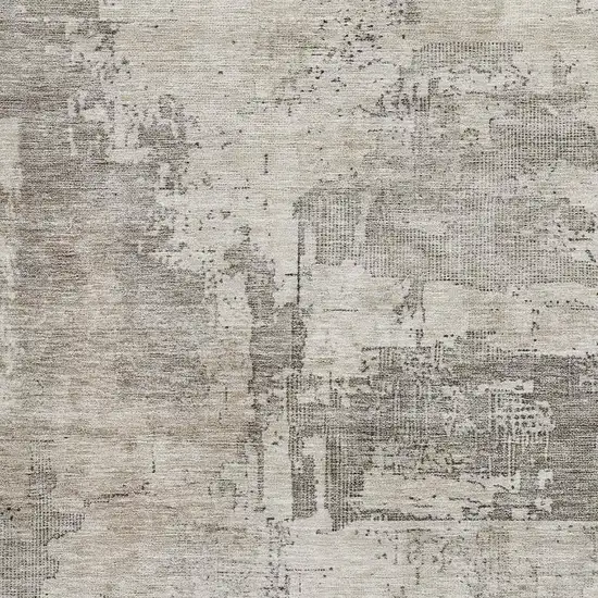 Linen And Ivory Abstract Washable Area Rug With UV Protection Photo 2