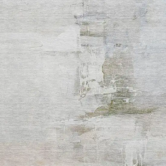 Linen And Ivory Abstract Washable Area Rug With UV Protection Photo 3