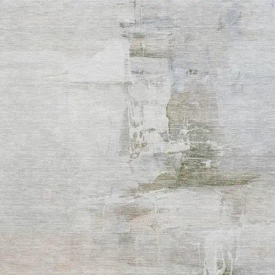 Linen And Ivory Abstract Washable Area Rug With UV Protection Photo 7