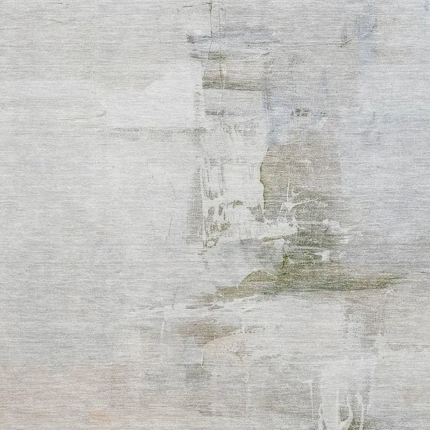 Linen And Ivory Abstract Washable Area Rug With UV Protection Photo 7