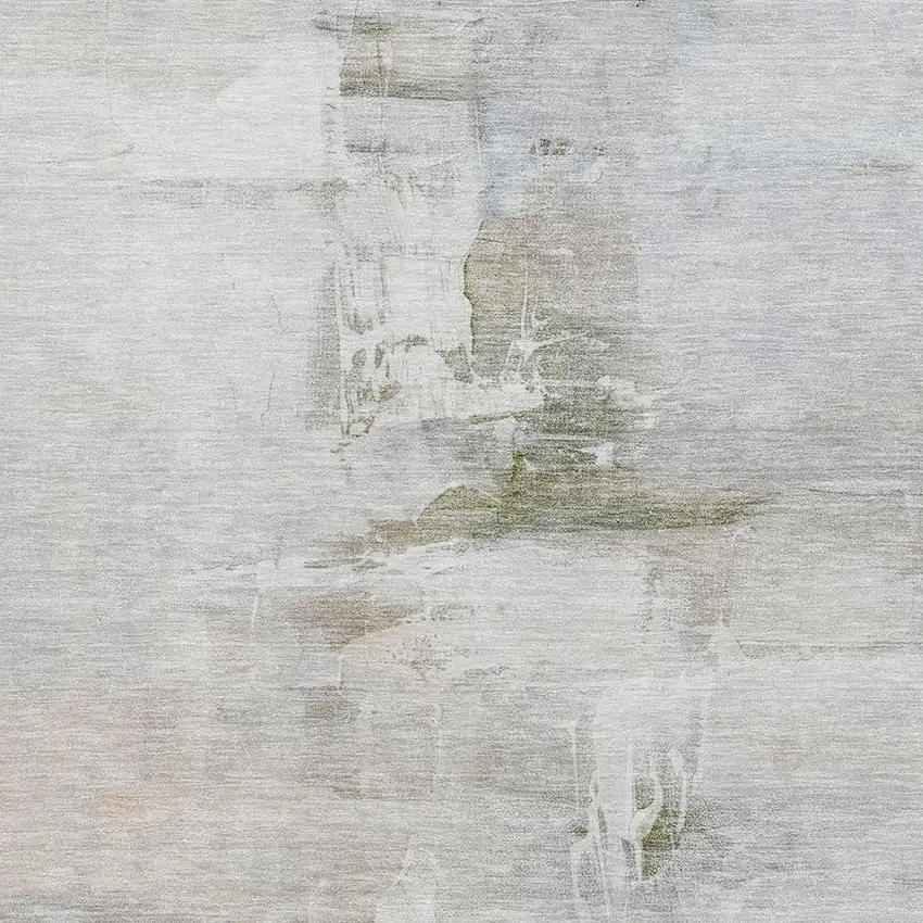 Linen And Ivory Abstract Washable Area Rug With UV Protection Photo 3