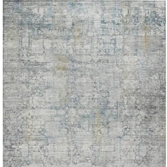 Linen And Ivory Abstract Washable Indoor Outdoor Area Rug Photo 8