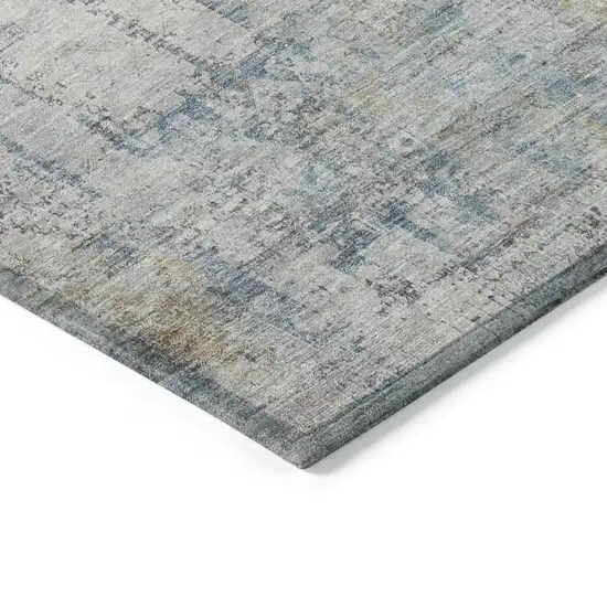 Linen And Ivory Abstract Washable Indoor Outdoor Area Rug Photo 6