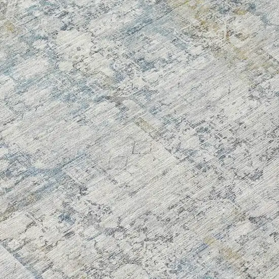 Linen And Ivory Abstract Washable Indoor Outdoor Area Rug Photo 9