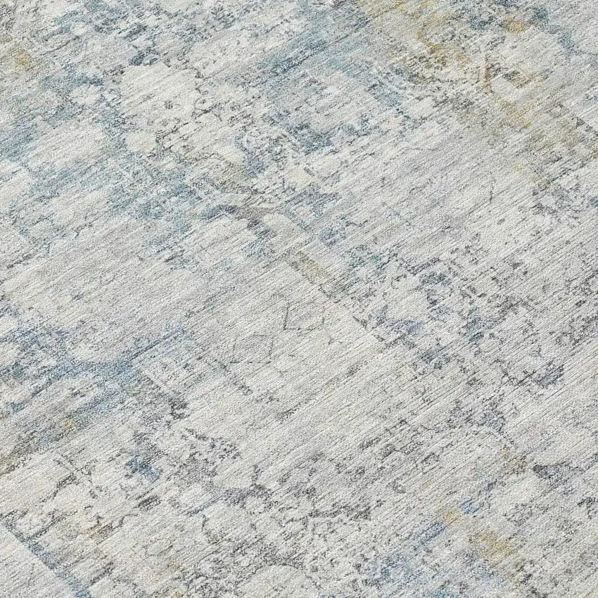 Linen And Ivory Abstract Washable Indoor Outdoor Area Rug Photo 9