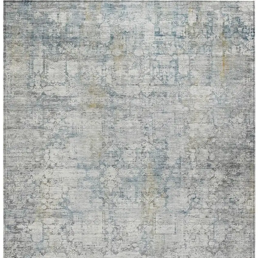 Linen And Ivory Abstract Washable Indoor Outdoor Area Rug Photo 4
