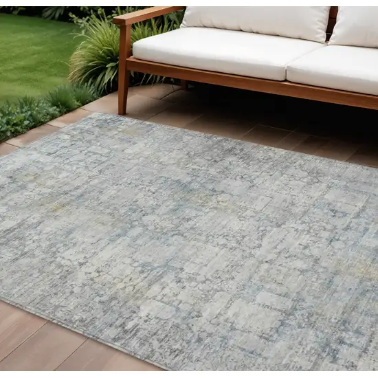 Linen And Ivory Abstract Washable Indoor Outdoor Area Rug Photo 2