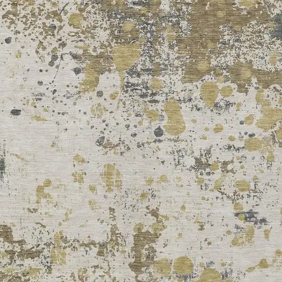 Linen And Ivory Abstract Washable Indoor Outdoor Area Rug Photo 4