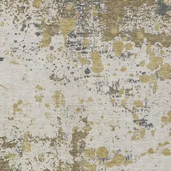 Linen And Ivory Abstract Washable Indoor Outdoor Area Rug Photo 3