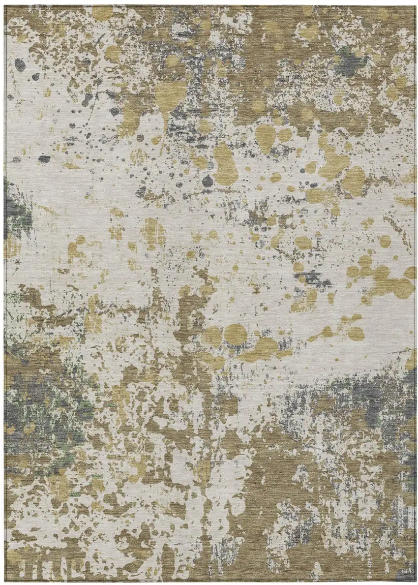 Linen And Ivory Abstract Washable Indoor Outdoor Area Rug Photo 2