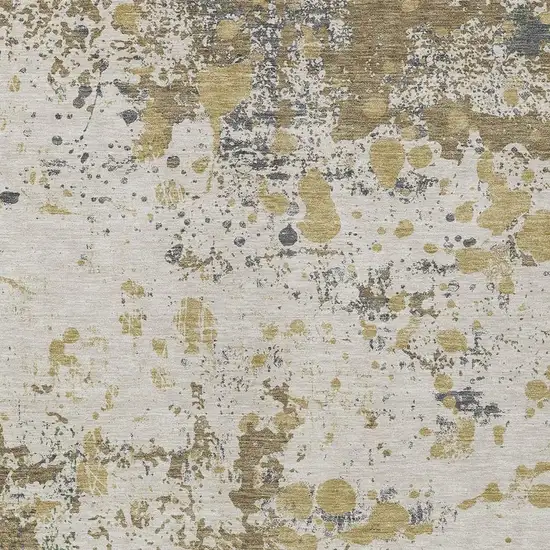 Linen And Ivory Abstract Washable Indoor Outdoor Area Rug Photo 5