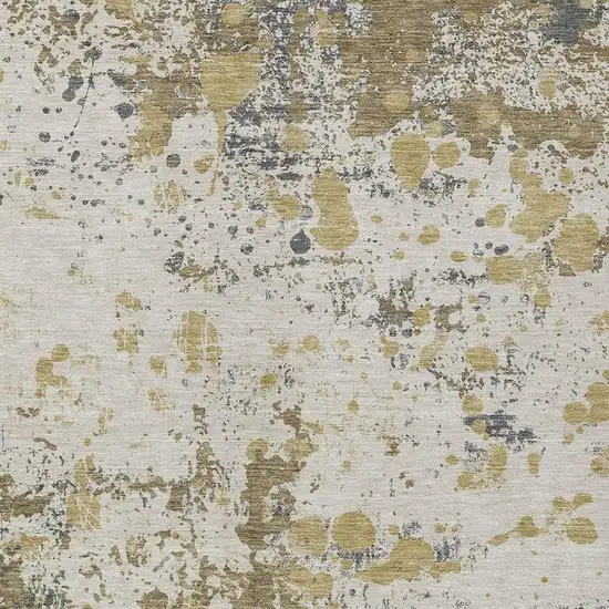 Linen And Ivory Abstract Washable Indoor Outdoor Area Rug Photo 3