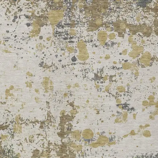 Linen And Ivory Abstract Washable Indoor Outdoor Area Rug Photo 5