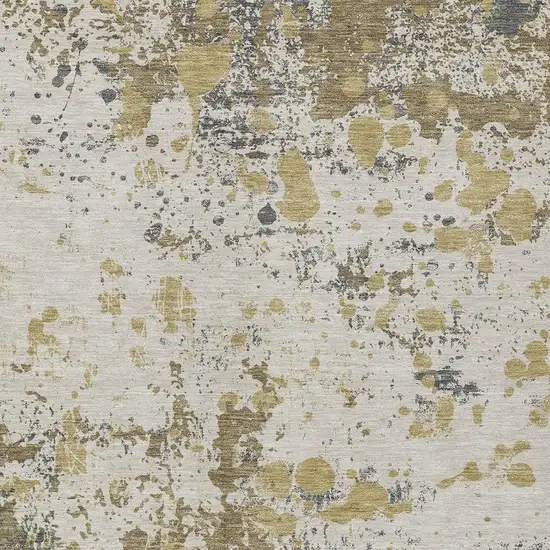 Linen And Ivory Abstract Washable Indoor Outdoor Area Rug Photo 5