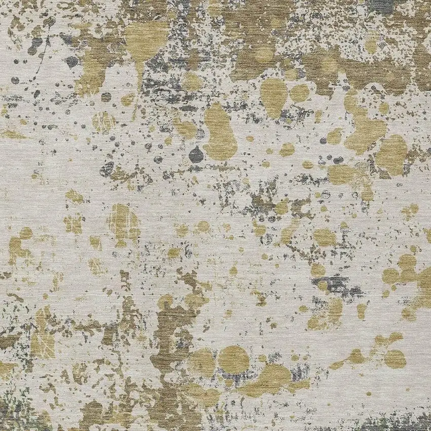Linen And Ivory Abstract Washable Indoor Outdoor Area Rug Photo 3