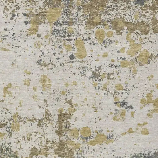 Linen And Ivory Abstract Washable Indoor Outdoor Area Rug Photo 3