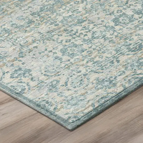 Linen And Ivory Abstract Washable Indoor Outdoor Area Rug Photo 4