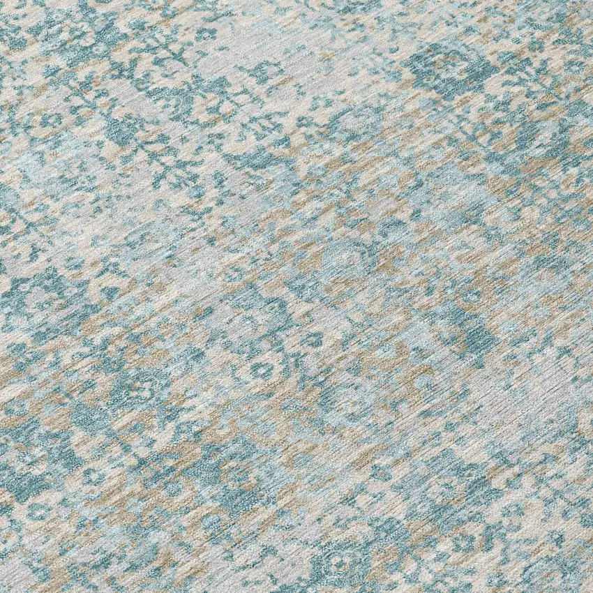 Linen And Ivory Abstract Washable Indoor Outdoor Area Rug Photo 5