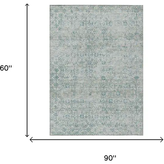 Linen And Ivory Abstract Washable Indoor Outdoor Area Rug Photo 6