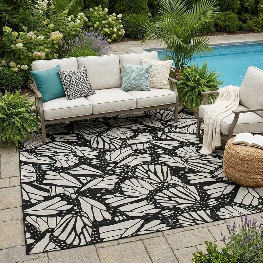 Linen And Ivory Animal Print Washable Indoor Outdoor Area Rug Photo 1