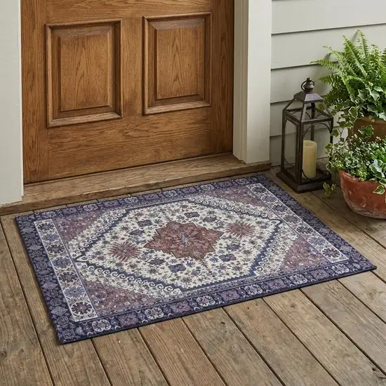Linen And Ivory Oriental Washable Indoor Outdoor Area Rug Photo 1