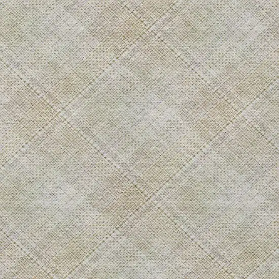 Linen And Ivory Plaid Washable Indoor Outdoor Area Rug Photo 7