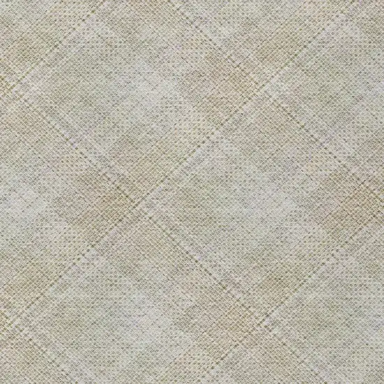Linen And Ivory Plaid Washable Indoor Outdoor Area Rug Photo 9